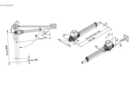 Drehtorantrieb für Tore bis 300 kg Torgewicht