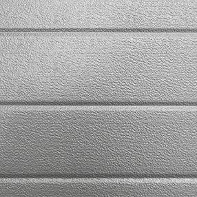 Strukturdetail des Garagentors Stucco Colore – langlebige Stucco-Oberfläche in Lichtgrau