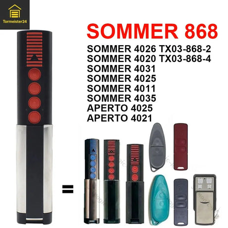 Ersatz-Handsender für SOMMER 4025, 4031, 4035 mit Keychain