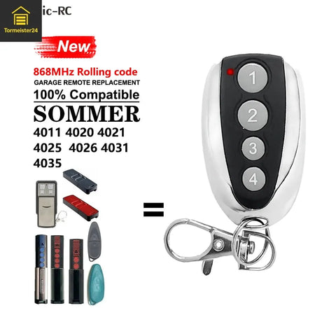 4-Kanal Fernbedienung für SOMMER Torantriebe inkl. Batterie