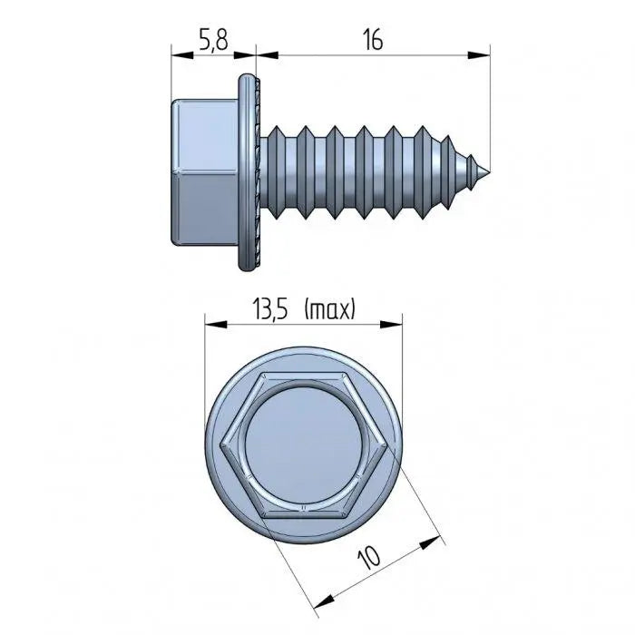 Schraube 16 mm - Kopf 10 mm - Tormeister24Schraube 16 mm - Kopf 10 mm
