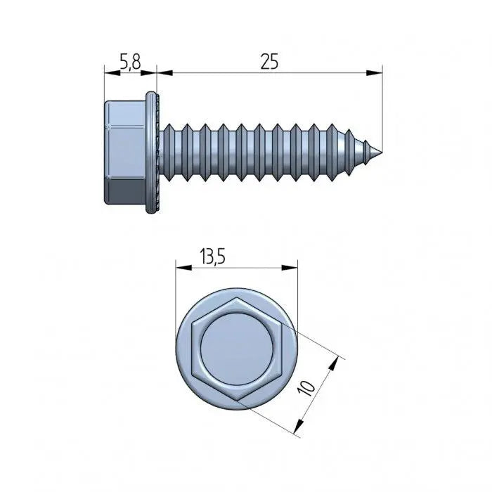 Schraube 25 mm - Kopf 10 mm - Tormeister24Schraube 25 mm - Kopf 10 mm
