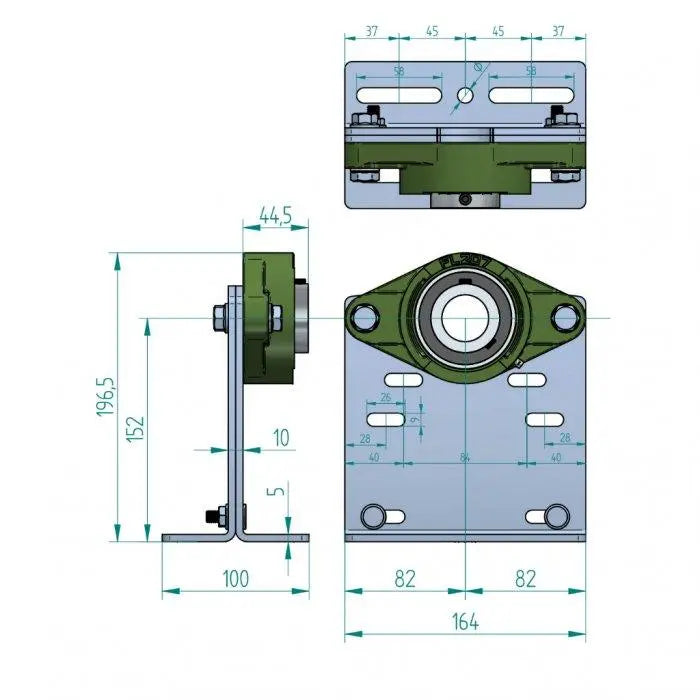 Schwere Lagerkonsole 1¼" 152 mm komplett - Tormeister24Schwere Lagerkonsole 1¼" 152 mm komplett