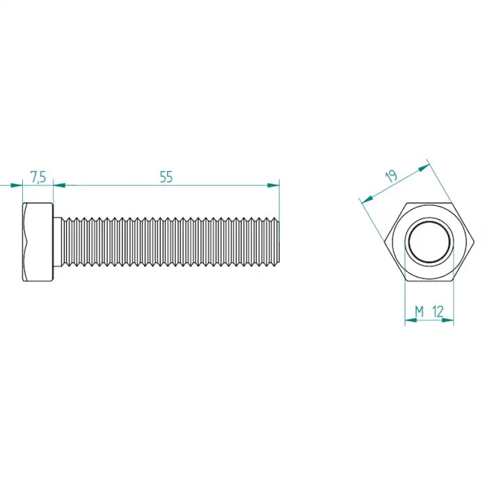 Sechskantbolzen M 12 x 55 DIN 933 Tormeister24