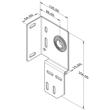 Seitenlagerkonsole 86 mm/Z15/1" Rechts Schweighöfer Tore
