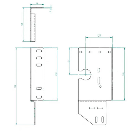 Seitenlagerkonsole offen 127 mm / Z15 Links