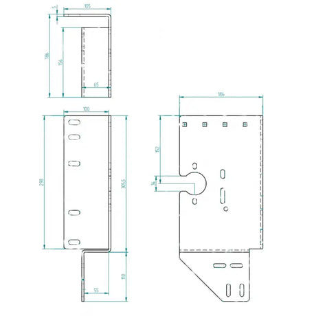 Seitenlagerkonsole offen 152 mm/Z55 Rechts Zeichnung