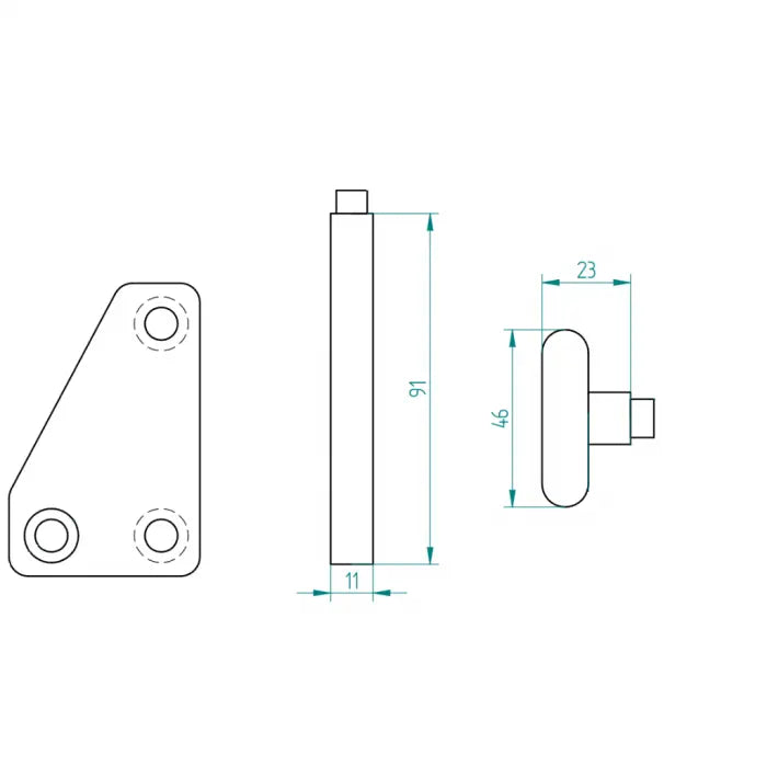 Tandem Laufrolle kurz Bodenkonsole LPS200-250 Rechts