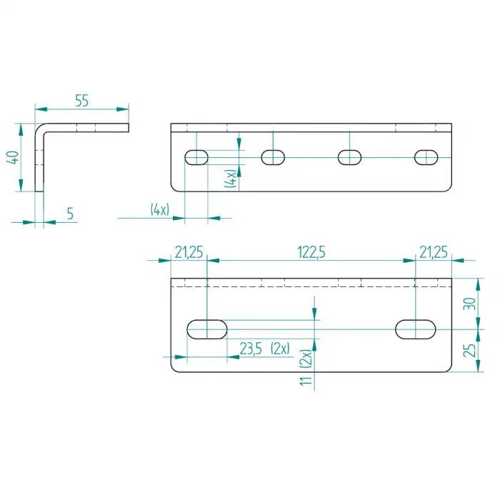 Winkel Seitenlagerkonsole Rohr 5 mm