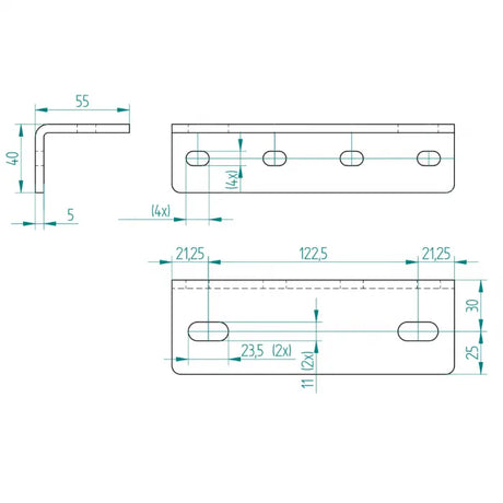 Winkel Seitenlagerkonsole Rohr 5 mm