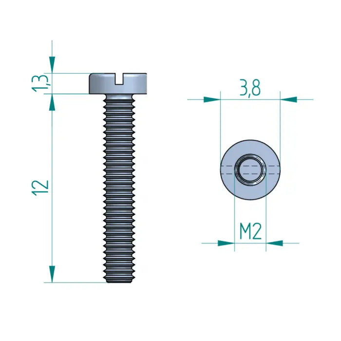 Zylinderschraube mit Schlitz M2x12 Schweighöfer Tore