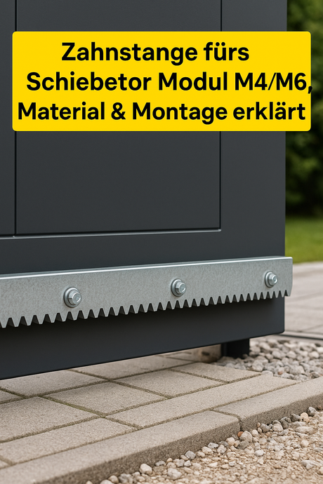 Fachberater von Tormeister 24 zeigt Zahnstangen-Set im Showroom