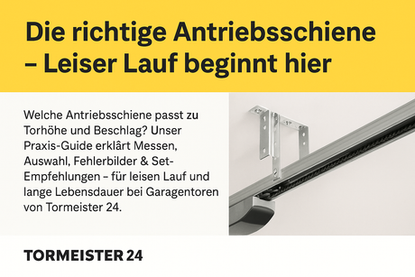 Antriebsschiene LM 3.187 mm montiert an Decke einer Garage