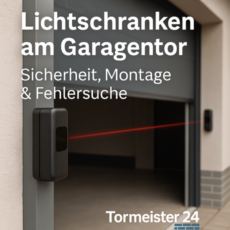 Detailaufnahme Sensorhalterung aus Edelstahl am Torrahmen