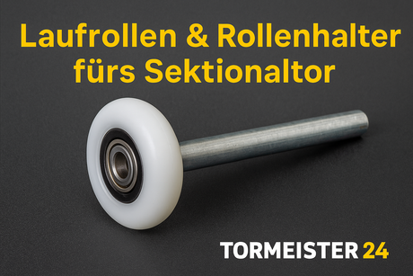 Nahaufnahme einer kugelgelagerten Laufrolle in der Garagenschiene