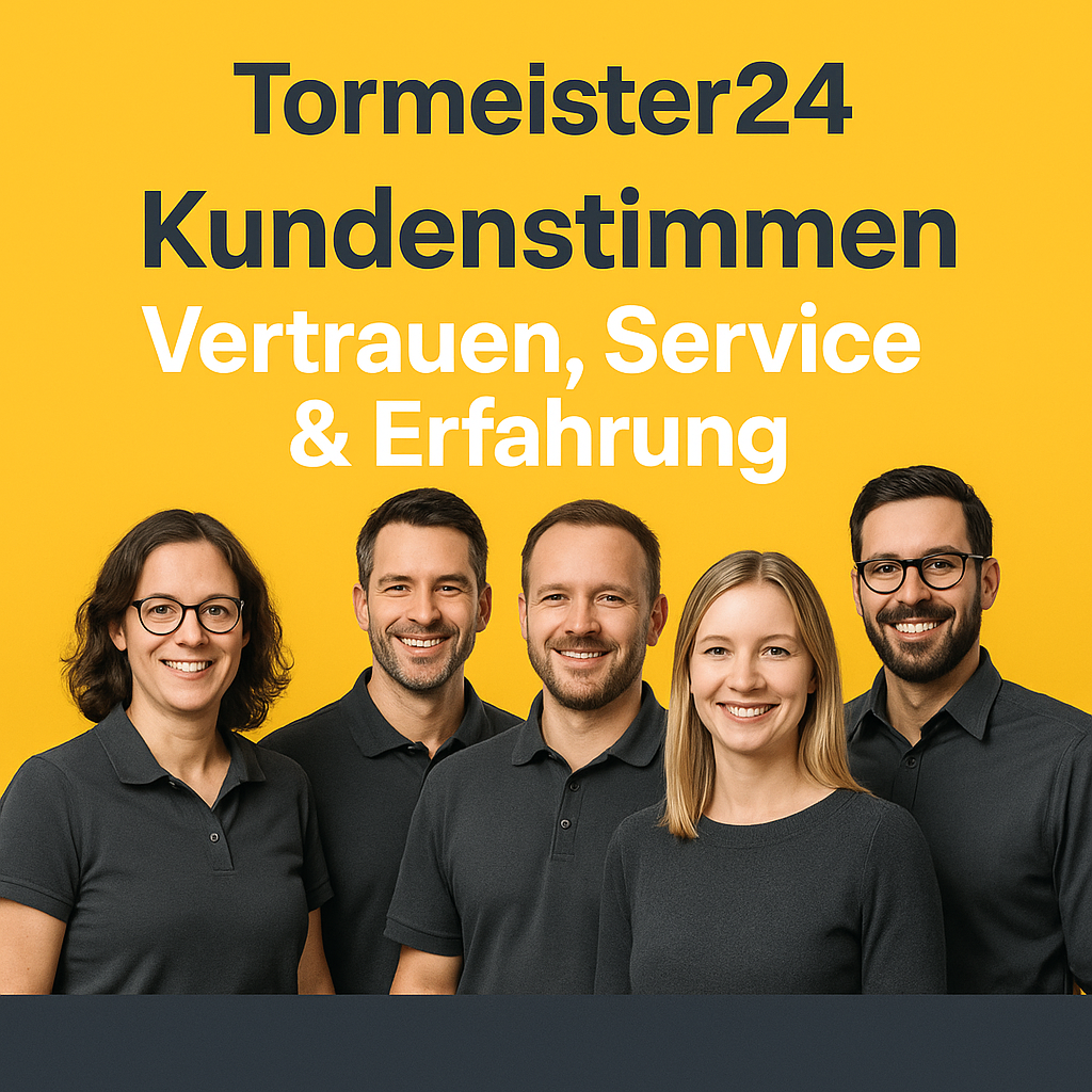 Team von Tormeister24 und Schweighöfer Tortechnik vor einem Tor- und Servicefahrzeug