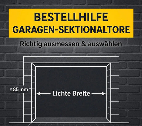 Skizze lichte Breite und lichte Höhe Garagentor Aufmaß
