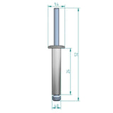 Blindniete 4,8 × 26 mm ALU/STAHL Schweighöfer Tore