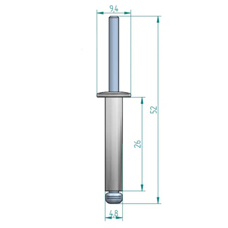 Blindniete 4,8 × 26 mm ALU/STAHL Schweighöfer Tore
