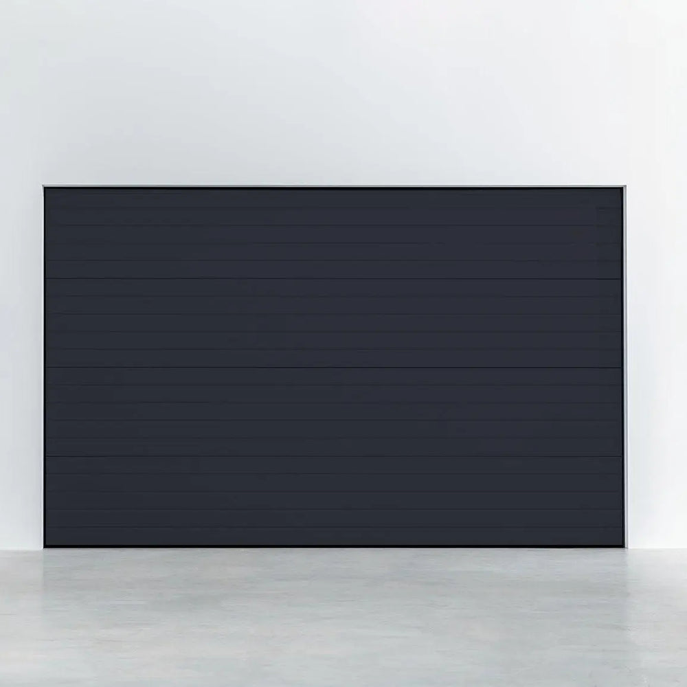 Garagentor Stucco Colore Tiefschwarz – Modernes Garagentor mit dekorativer Stucco-Oberfläche, ideal für jedes Zuhause, hohe Isolierung und Sicherheit.
