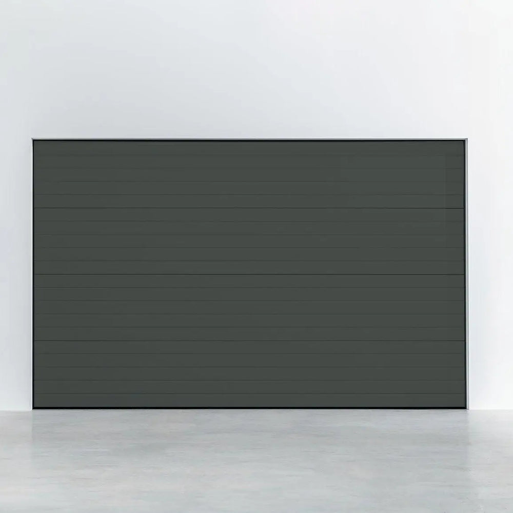 Garagentor Stucco Colore RAL 7022 – elegante Oberfläche in Umbragrau mit strukturierter Stucco-Optik