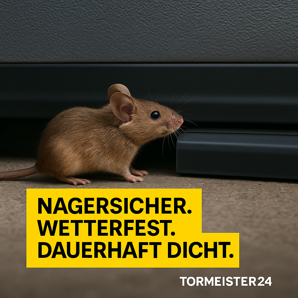 Rolltorabdichtung mit Edelstahlgewebe – nagersicher und beständig gegen Feuchtigkeit.