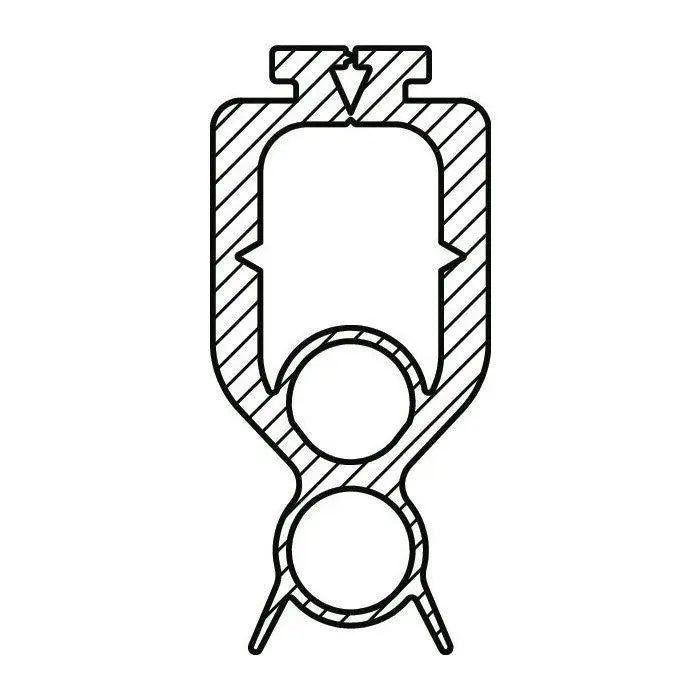 Marantec Torabschlussprofil (2 Kammern) 29x58 mm, 14 mm-Optosensoren Marantec