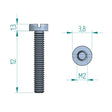Zylinderschraube mit Schlitz M2x12 Schweighöfer Tore