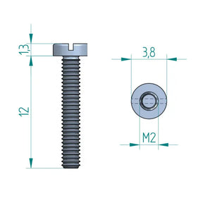 Zylinderschraube mit Schlitz M2x12 Schweighöfer Tore